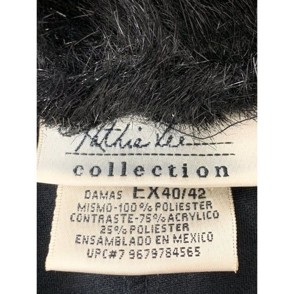 Women Kathie Lee XL VTG 80s evening overcoat black - Picture 4 of 10